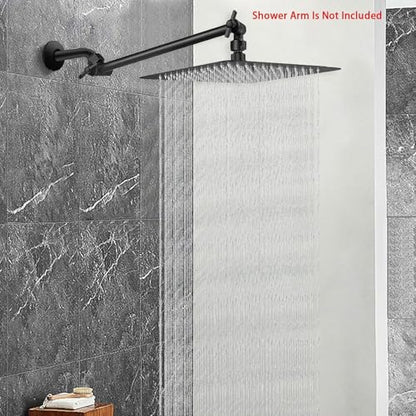 NearMoon Rain Shower Head, High Flow Stainless Steel Square Rainfall Shower, High Pressure Design, Awesome Shower Experience Even At Low Water Flow (10 Inch, Matte Black) - color: Matte Black, size: 10 Inch Square