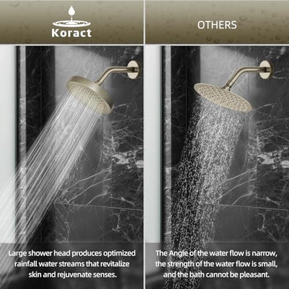 Shower Head High Pressure Rain Premium Quality Luxury Design Anti-Clogging Silicone Nozzles Adjustable Replacement for Bathroom Shower Heads (6 inch Round) - color: Nickel