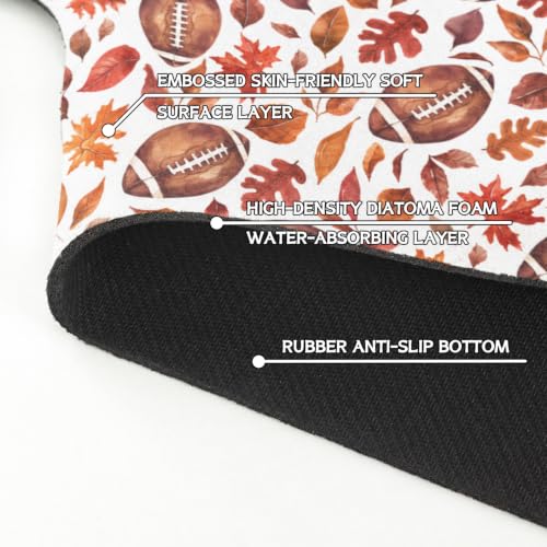 Fall Kitchen Sink Splash Guard Faucet Mat,Football Maple Leaf Autumn Thanksgiving Faucet Non-Slip Absorbent Mat,Farmhouse Sink Splash Guard Behind Faucet for Kitchen Bathroom, 15"x5.5" - color: Drying Faucet Mat 19