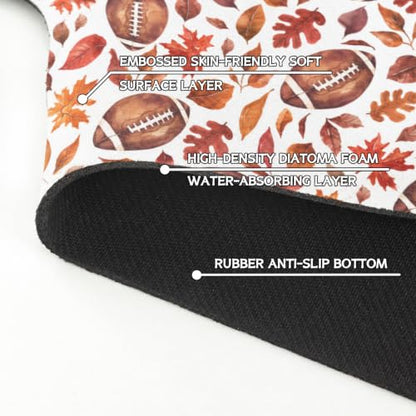 Fall Kitchen Sink Splash Guard Faucet Mat,Football Maple Leaf Autumn Thanksgiving Faucet Non-Slip Absorbent Mat,Farmhouse Sink Splash Guard Behind Faucet for Kitchen Bathroom, 15"x5.5" - color: Drying Faucet Mat 19