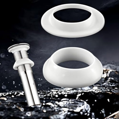 Drainage Seal,Universal Basin Drain Gasket Replacement Parts,Thickened Silicone Sealing Ring for Bathroom Sink Drain Stopper，Includes Top and Bottom Washers Seals (White-2 Sets) - color: White-2 Sets