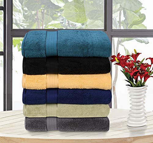 GLAMBURG 700 GSM Premium Cotton 2-Pack Oversized Extra Large Bath Sheet Set - 100% Combed Cotton - 2 Bath Sheets 35x70 - Luxury Hotel & Spa Quality - Durable Ultra Soft Highly Absorbent - Navy - color: Navy Blue, size: 2 Pack 700 GSM Bathsheet