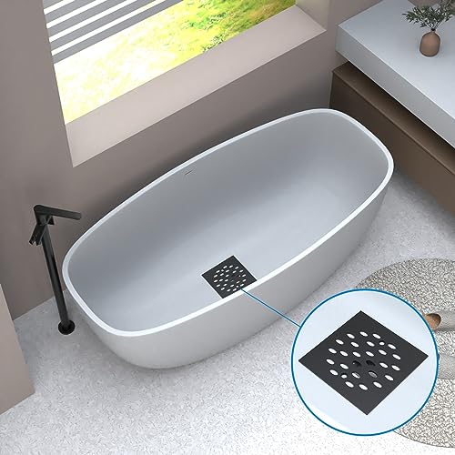 YFZGZA 4-1/4" Screw-in Square Floor Drain Cover | Shower Strainer Grate Drain Replacement Cover,Easy to Install, Removable Sus304 Stainless Steel