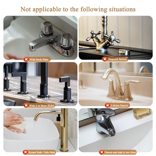 Diatomite Stone Faucet Mat for Kitchen Sink, 23.6 Inch Fast Drying Splash Guard, Super Absorbent Sink Tray Caddy for Dish Soap & Sponge, Bathroom Counter Protector & Organizer, White