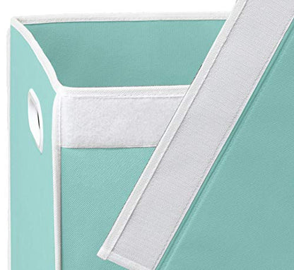 Simple Houseware Foldable Laundry Hamper Basket with Lid, Turquoise - color: Turquoise