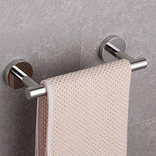GERZ 9-Inch Bathroom Towel Bar Stainless Steel Bath Towel Rack Contemporary Style Wall Mount, Polished Finish AG1101C23-JG - color: Chrome, size: 9 Inch (Pack of 1)