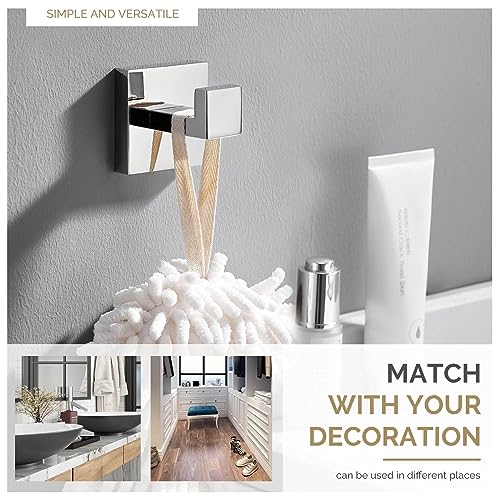 Angle Simple Bathroom Towel Hook, Bath Coat Robe Hanger, Polished Chrome | SUS304 Stainless Steel Robe Hook, Modern Hand Towel Holder for Kitchen Closet RV, Screw Wall Mount - color: Polished Chrome, size: 1 Pack
