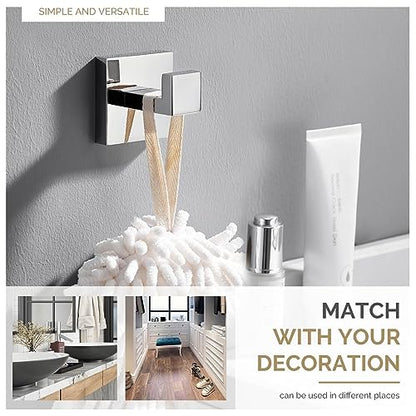 Angle Simple Bathroom Towel Hook, Bath Coat Robe Hanger, Polished Chrome | SUS304 Stainless Steel Robe Hook, Modern Hand Towel Holder for Kitchen Closet RV, Screw Wall Mount - color: Polished Chrome, size: 1 Pack