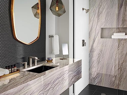 Moen Genta LX Brushed Nickel Pressure Balancing Eco-Performance Modern Shower Trim with Showerhead and Lever Handle, Posi-Temp Valve Required, T2472EPBN (Pack of 3) - color: Brushed Nickel, size: (Pack of 3)