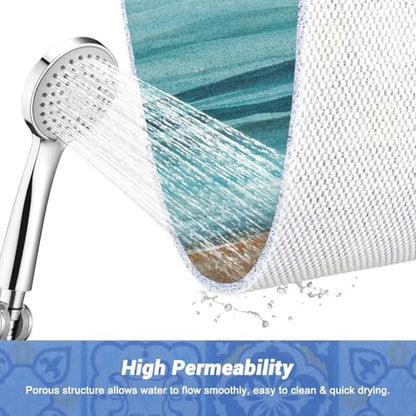 Upgraded Shower Mat Bathtub Mat Non Slip, 36x24 Inch, No Suction Cup Soft Textured PVC Loofah Tub Mat for Wet Area, Quick Drying - color: Brown Green, size: 36" x 24" (Rectangular)