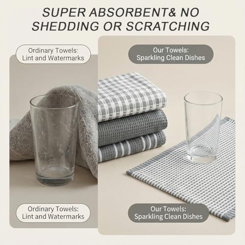 Towels 3 Pack Premium Wash Cloths Set, 25 by 17 Inches,100% Cotton Ring Spun,Highly Absorbent and Soft Feel Washcloths for Bathroom,Spa,Gym and Face,Grey