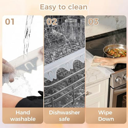 Silicone Stove Gap Covers with Stainless Steel, Oven Gap Filler Seals Gaps Between Stovetop and Counter, Stove Gap Guards Range Trim Kit, Easy to Clean Stove Gap Guard (Clear 2 Pack,21") - color: Clear, size: 21 inches