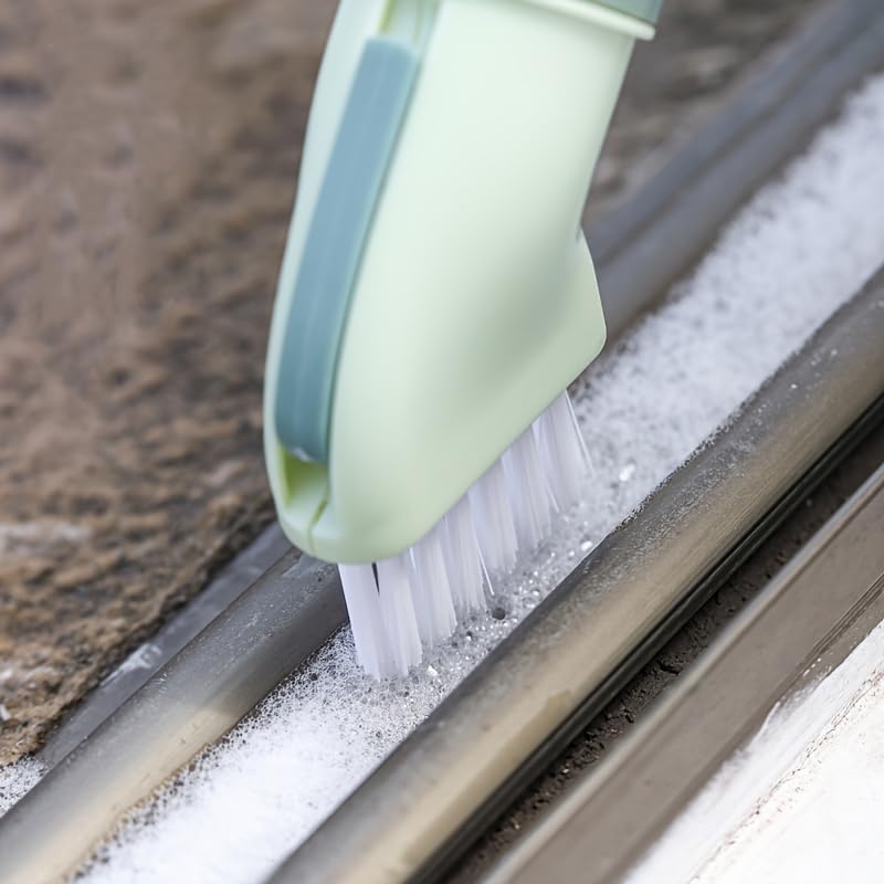 2PCS Extendable Crevice Brush Converts to Bottle Handle for Wet Or Dry Cleaning Multi Purpose Tool for Bathroom Tile Grout Window Sills and Tight Spaces