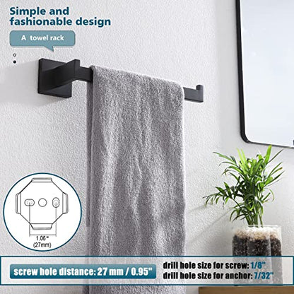 KOKOSIRI Black Towel Ring Hand Towel Racks Rods Bathroom Towel Rails Kitchen Hardware Stylish Stainless Steel, Wall Mount, B3003BK - color: Matte Black