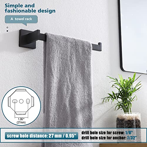 KOKOSIRI Black Towel Ring Hand Towel Racks Rods Bathroom Towel Rails Kitchen Hardware Stylish Stainless Steel, Wall Mount, B3003BK - color: Matte Black