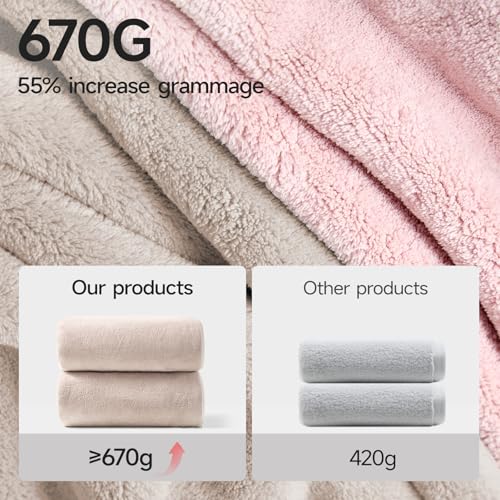 REDKISS Pack of 6 Towel Set - 2 Extra Large Bath, 2 Hand, 2 Washcloths, Ultra Soft & Highly Absorbent, Quicker to Dry, Beige Towels for Bathroom, Spa, Hotel, Gym - color: Beige