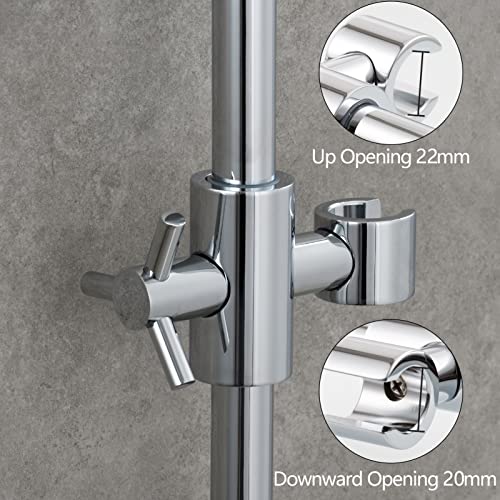Brass Handheld Shower Bracket Adjustable Shower Head Holder for Slide Bar 25mm O.D, Chrome, ST38A - color: Chrome