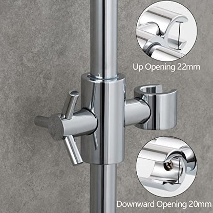 Brass Handheld Shower Bracket Adjustable Shower Head Holder for Slide Bar 25mm O.D, Chrome, ST38A - color: Chrome