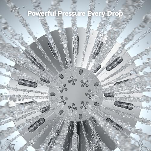 INAVAMZ High Pressure Rain Shower Head Combo with Magnetic Handheld Silver | Dual Shower System with Rainfall Showerhead and 8-Spray Handheld, Magnetic Dock, Adjustable Angle, Power Jet for Cleaning - color: Silver