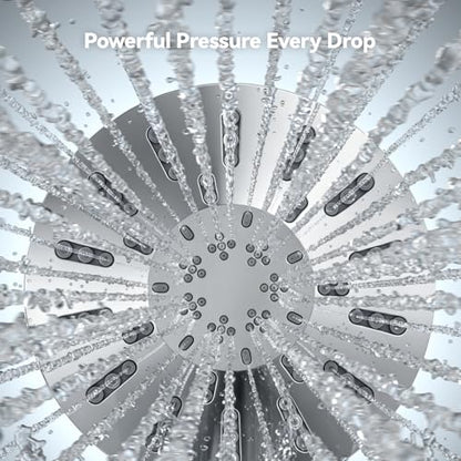 INAVAMZ High Pressure Rain Shower Head Combo with Magnetic Handheld Silver | Dual Shower System with Rainfall Showerhead and 8-Spray Handheld, Magnetic Dock, Adjustable Angle, Power Jet for Cleaning - color: Silver