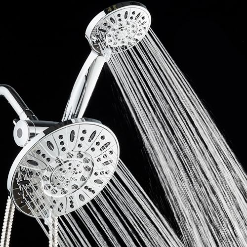 AquaDance Chrome 7" Premium High Pressure 3-Way Rainfall Combo with Extra Long 72 inch Hose – Enjoy Luxury 6-Setting Rain Showerhead and Matching Hand Held Shower Separately or Together - color: Chrome, style: Premium High Pressure 3-Way Rainfall Combo wi
