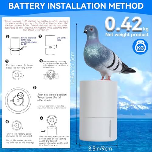 Peace Bird Foam Soap Dispenser-Pigeon and Bald Eagle Shaped Foam Hand Washer, Suitable for Kitchen and Bathroom, Automatic Liquid Soap Dispenser, Touchless Battery Powered Hand Washer (Pigeon (Gray)) - color: Pigeon (Gray)
