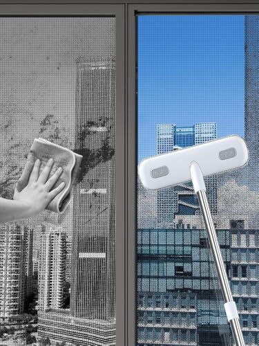IMHO Cleaning Brush for Window Screen, Screen Cleaner Tool, 2 in 1 Mesh Screen Cleaning Brush, Small Brush for Patio, Door, Porch Screens, White &Grey Brush Cleaners for Screen - style: Two-in-one screen cleaner