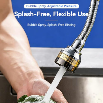 Sink Faucet Sprayer Attachment, Rotatable Faucet Sprayer Head | 360 Degree Swivel, 3 Mode Adjustable, Splash Proof Faucet Aerator, Spray Head, for Home Kitchen Bathroom, Extended Length - color: Extended Length