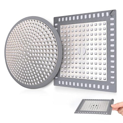 Shower Drain Hair Catcher,2pcs,Hair Catcher for Bathroom Drain,Sink,Bathtub | Tub Drain Cover Protector,Easy Installation Clean,Prevents Clogged For Bathroom/Kitchen/Laundry Room Floor Drain,Sink,Bathtub - size: Square/Round 4.72 inch