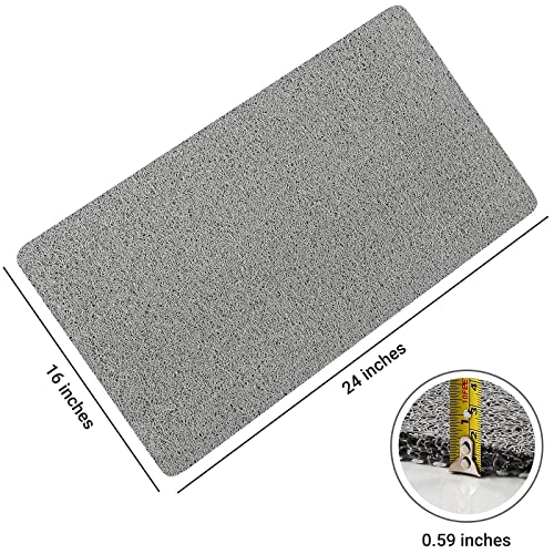 LuxStep Shower Mat Bathtub Mat,24x16 inch, Non-Slip Bath Mat with Drain, Quick Drying PVC Loofah Bathmat for Tub,Shower,Bathroom (Phthalate Free,Grey) | 24x16 inch PVC Loofah Bathmat for Tub,Shower,Bathroom (Phthalate Free,Grey) - color: Stylish Grey, siz
