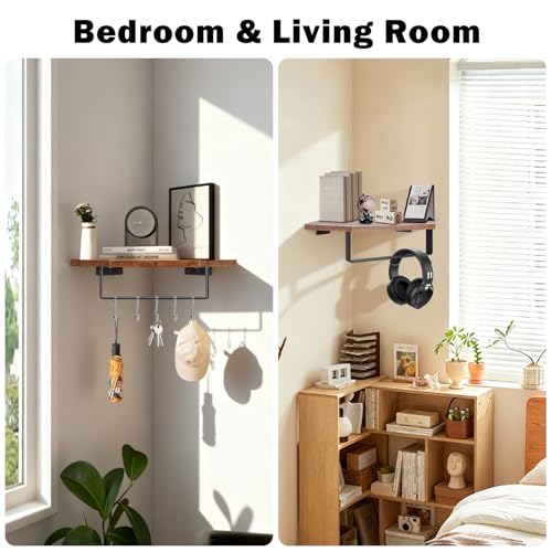 Hand Towel Holder/Towel Ring with Wooden Shelf, Hand Towel Rack, Hand Towel Hanger for Bathroom, Bath Accessories Wall Mounted, (Matte Black, 9.2"-Diamond Shaped) - size: 9.2"-Diamond Shaped