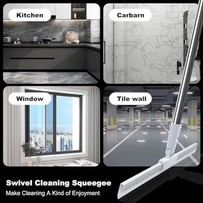 Rubber Squeegee Broom for Floor,62" Long Handle Window Squeegee, Silicone Pet Hair Remover,Magic Broom for Indoor Cleaning,Cleans Glass, Hair, fine dust, Liquids, Suitable for Smooth Floors, Rugs - size: Large (1 in 1)