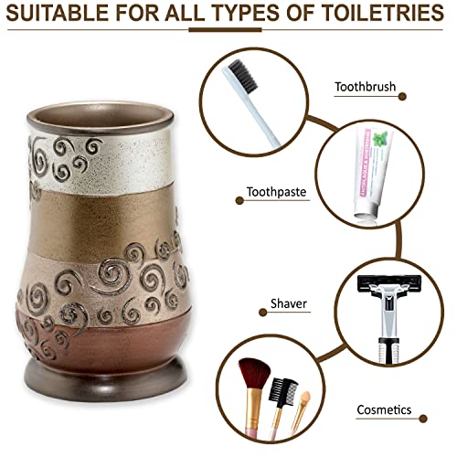 Zahari Home 4pc Miramar Bathroom Accessories Sets Lotion Pump, Tumbler, Tooth Brush Holder and Soap Dish Unique Design Multi Color Bathroom Set - color: Miramar, style: 4 Piece Set
