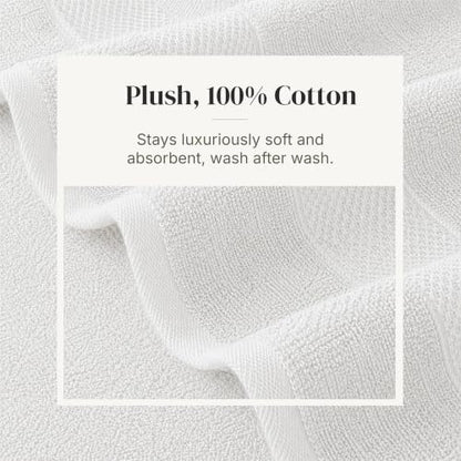 Modern Threads 6 Piece Cotton Bath Towel Set – Ultra Soft 600 GSM Towels – Bathroom Set with Hand Towels and Washcloths – Waffle (White) - color: White, style: Waffle
