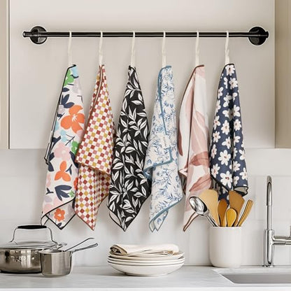 RECYCO Waffle Kitchen Towel Set of 2 - Quick Dry Microfiber Sustainable Dish Towels - Ultra Absorbent Reusable Cleaning Tea Towels - Lightweight Hand Towels,16”x 28”, Checkerboard Bliss - color: Checkerboard Bliss