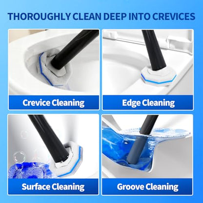 Disposable Toilet Bowl Brush with 36 Count Refills, Toilet Cleaning Stick,Toilet Bowl Cleaner Holder and Set, Toilet Cleaning System Starter Kit - style: Toilet brush+36 refills