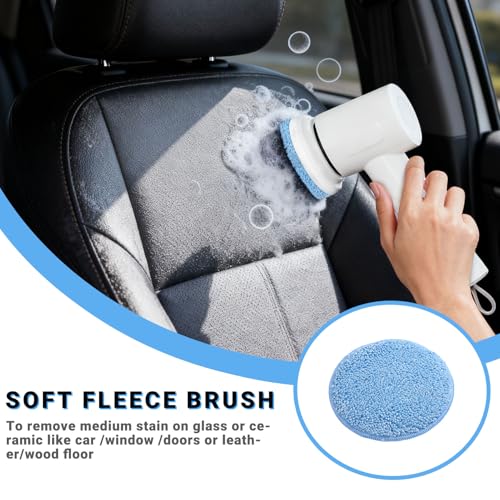 Spin Scrubber Replacement Heads, 4-Pack | Multi-surface pads: tile, bathtub, kitchen, floor, car detailing. Soft & stiff bristles.Deep clean grout & corners.