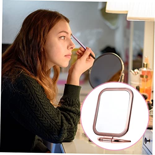 Double Sided Folding Vanity Mirror with Magnification Portable Travel Makeup Mirror for Bathroom Countertop and Dressing Table Rose Gold for Women