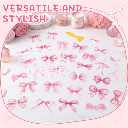 Fullhawl 30 Pcs Pink Bow Non Slip Shower Stickers, Bathtub Safety | Pink Bow Design, Slip Resistant Texture, Easy Application, Creates a Cute and Safe Bathroom Space - style: Pink Bow