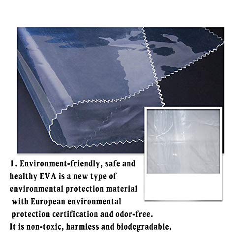 Clear Shower Curtain Liner, 72x72 Inches Waterproof Plastic PEVA Lightweight Clear Shower Curtain with Rustproof Grommet and Hooks,See-Through Shower Curtain Liner for Home Bathroom Bathtub