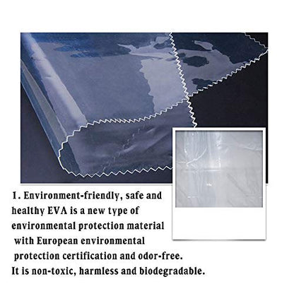 Clear Shower Curtain Liner, 72x72 Inches Waterproof Plastic PEVA Lightweight Clear Shower Curtain with Rustproof Grommet and Hooks,See-Through Shower Curtain Liner for Home Bathroom Bathtub