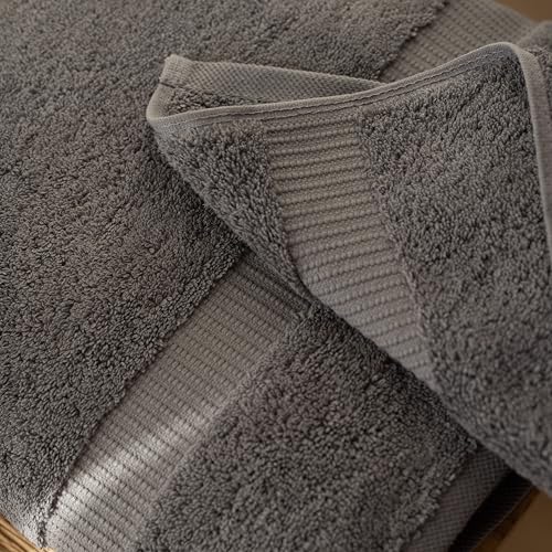 SALBAKOS 12-Piece 100% Turkish Cotton Washcloths and Face Towels, Gray | 13x13 in Standard Size Small Towel, Multi-use Bathroom & Kitchen, Thick Super Soft Absorbent Durable, Oeko-Tex Made in Turkey - color: Gray, size: 12 Washcloths