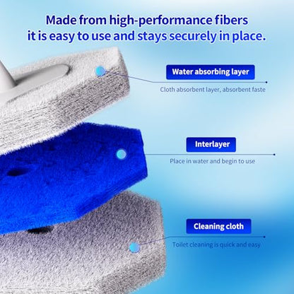 Toilet Bowl Cleaner Wand Refills Compatible with CLOROX, 20 Count Disposable Toilet Brush Refills, Replacement Heads for Toilet Cleaning System, Blue - style: 20 refflls（Without handle）