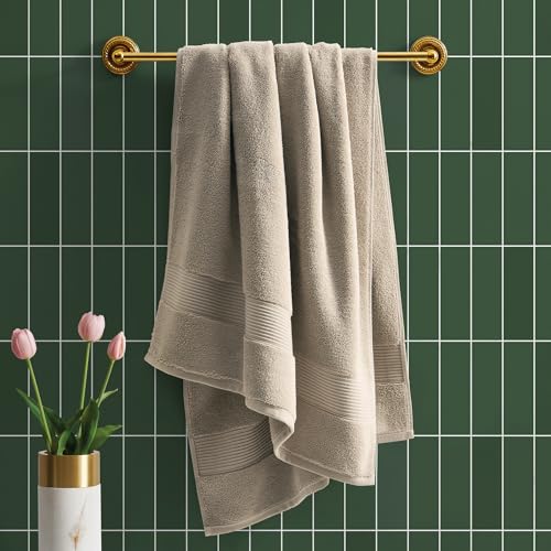 Ted Baker Cotton Bath Towel Soft, Highly Absorbent, 30 x 56, Tan Beige 1 Pc - color: Tan, size: Bath Towel - 1 Piece