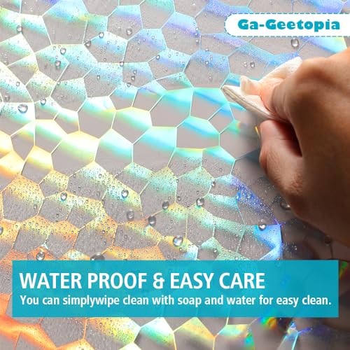 Holographic Thin 3D EVA Shower Curtain Liner Water Cube, 72x72 Premium Light Weight Clear Plastic Bathroom Shower Curtain with Rustproof Metal Grommets for Shower Stall, Bathtubs(No Hooks) - color: Holographic, size: 72"W x 72"L (Pack of 1)