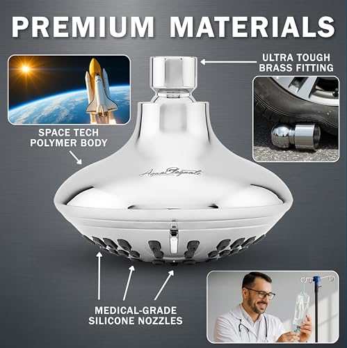 6 Function Luxury Shower Head - 1.8 GPM - Polished Chrome | High Pressure Boosting, Adjustable, Wall Mount, Bathroom Showerhead With Anti-Clog Nozzles, Best For Low Flow Showers - color: Polished Chrome, size: 1.8 GPM