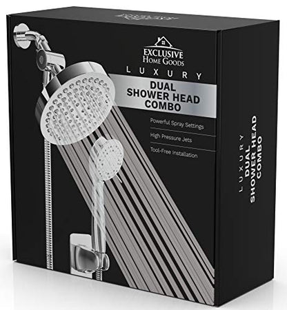 Shower Head With Handheld Combo, 6 Inch High Pressure Rainfall Showerhead With Hand Held 70 Inch Hose for Bath - Adjustable Swivel Shower Head Spray Anti-leak Nozzles - Universal Fit - size: 2.5 GPM