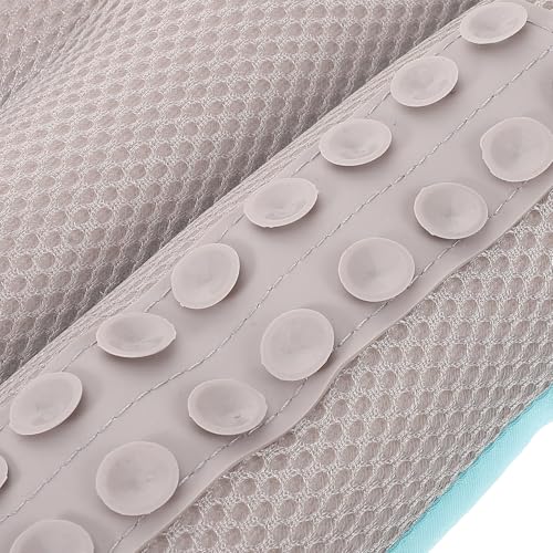 Ciieeo Adult Bathtub Cushion and Non-Slip Bath Mat with Suction Cups, Small Size Blue Full Body Bath Pillow for Adults, Anti-Slip Bathtub Support Cushion for Relaxing Bathing Experience