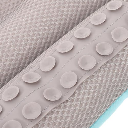 Ciieeo Adult Bathtub Cushion and Non-Slip Bath Mat with Suction Cups, Small Size Blue Full Body Bath Pillow for Adults, Anti-Slip Bathtub Support Cushion for Relaxing Bathing Experience