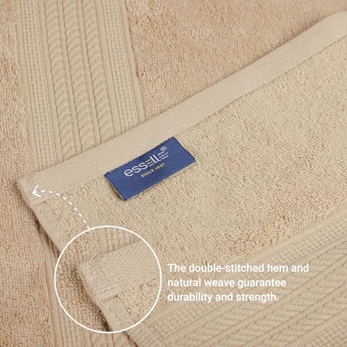 Bath Towel Set 6 Piece 100% Cotton Towel, Aurora Collection, Durable, Quick Dry & Lightweight Extra Soft Towels, 2 Bath Towels, 2 Hand Towels, 2 Washcloths, Everyday Use for Pool Days - Beige - color: Beige